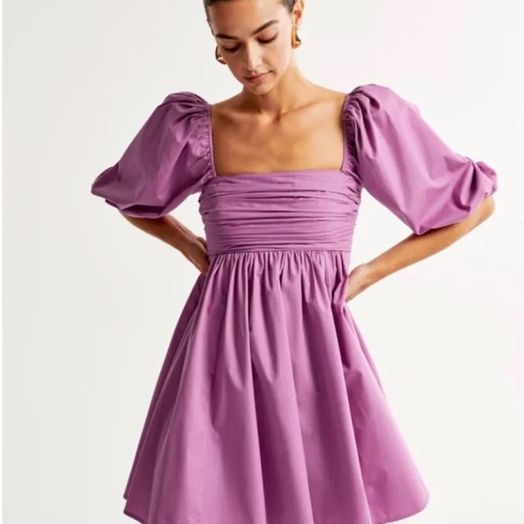 Abercrombie & Fitch Dresses & Skirts - Abercrombie & Fitch Emerson Poplin Mini Puff Sleeve
